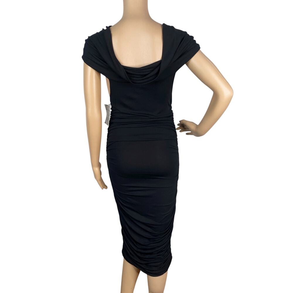 NWT Celine 2003 Runway Vintage Dress L | Y2K Avant Garde Ruched Cowl Back - Picture 6 of 8